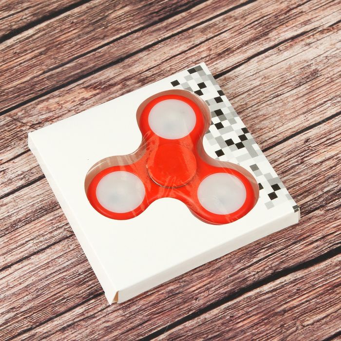 Спиннер "Stripert", красный с подсветкой 7х7х1.5см