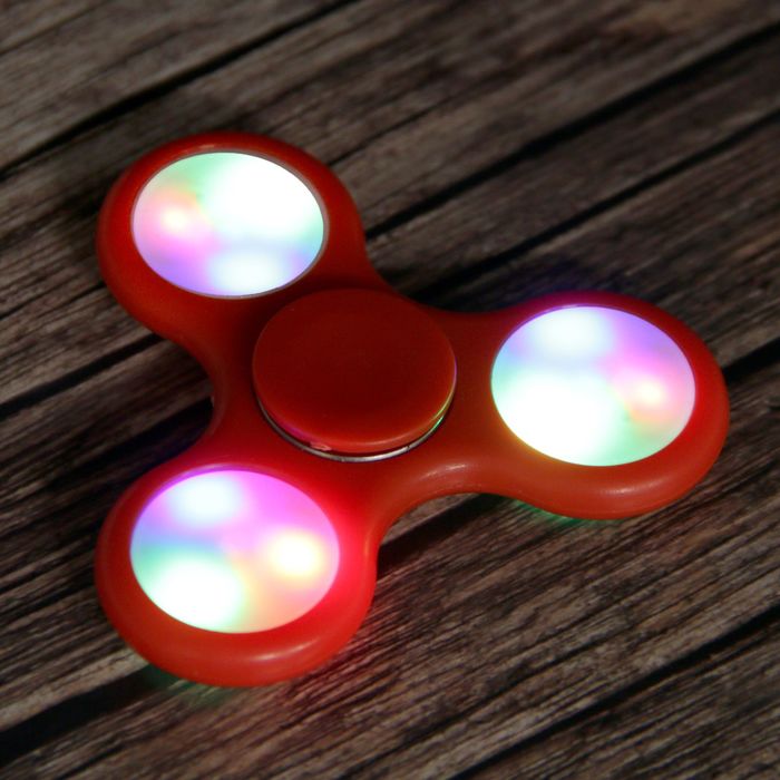 Спиннер "Stripert", красный с подсветкой 7х7х1.5см