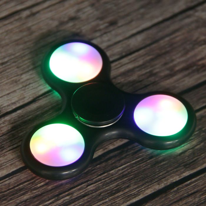 Спиннер "Stripert", черный с подсветкой 7х7х1.5см