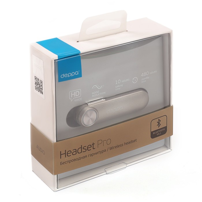 Гарнитура беспроводная Deppa Pro, серебряная