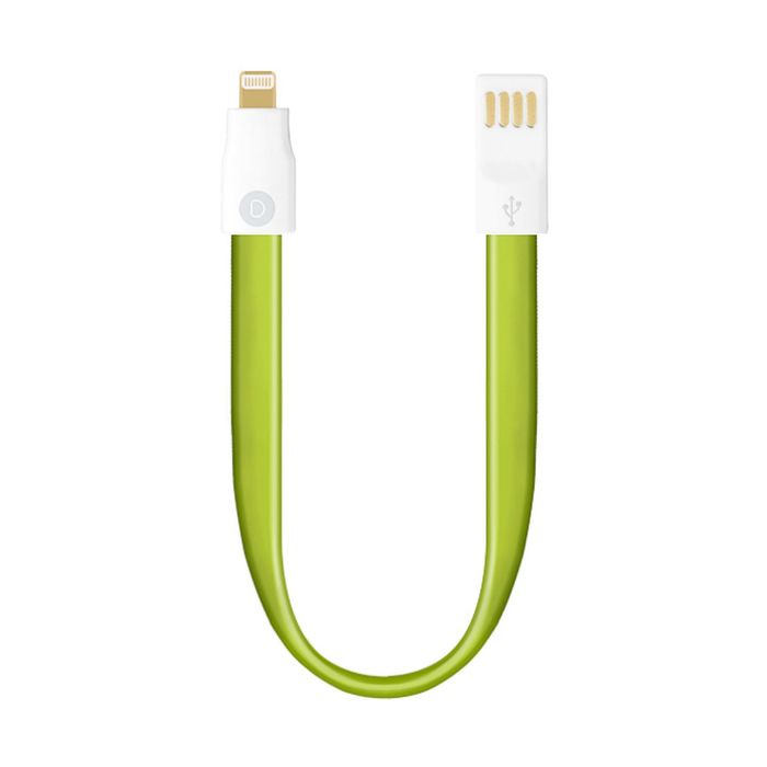 Кабель Deppa (72171) Magnet плоский Apple 8-pin, зеленый,  0,23 м