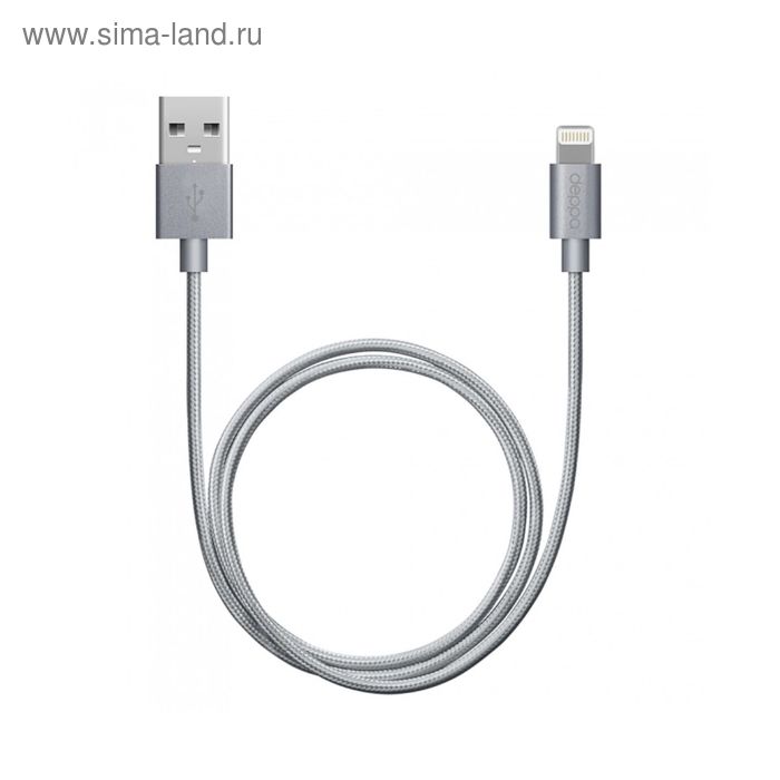 

Кабель Deppa (72189) MFI алюминий/нейлон Apple 8-pin, графитовый, 1,2 м