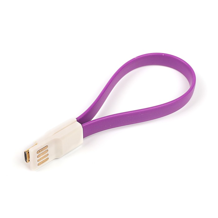 Кабель Deppa магнит micro USB  0,23м,  плоский, фиолетовый