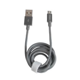 

Кабель Deppa 72192, micro USB - USB, нейлон, 1.2 м, серый