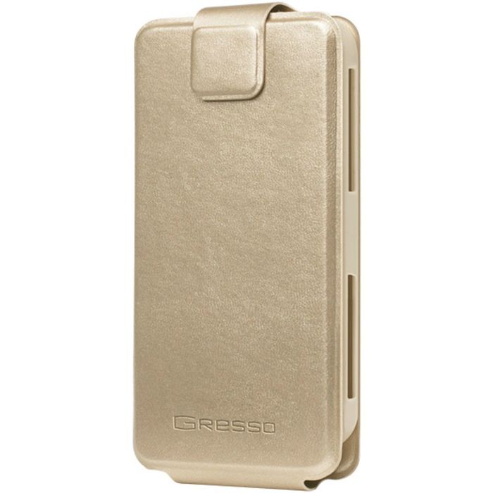 Чехол GRESSO Норман, вертикальный (4,9-5,2"), золотой