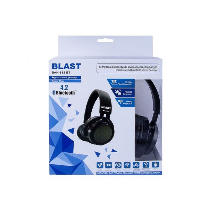 Гарнитура Blast BAH-815 BT, Bluetooth, стерео, черная