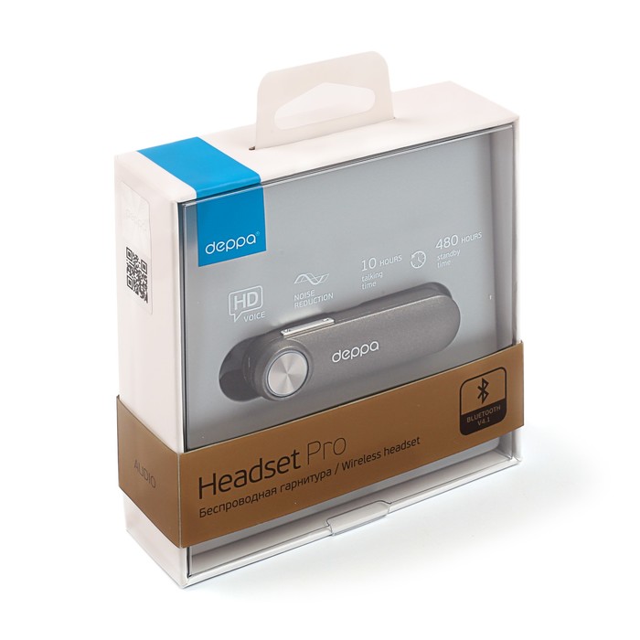 Гарнитура беспроводная Deppa Pro, графитовая