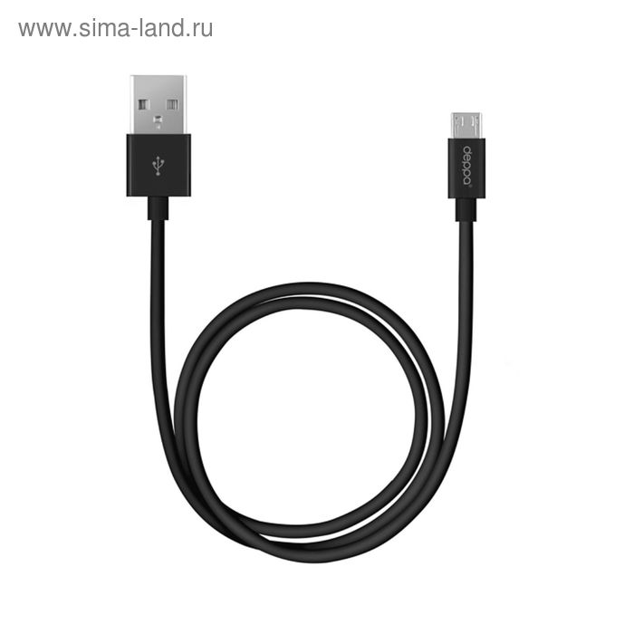 Кабель Deppa (72103) micro USB, черный, 1,2 м