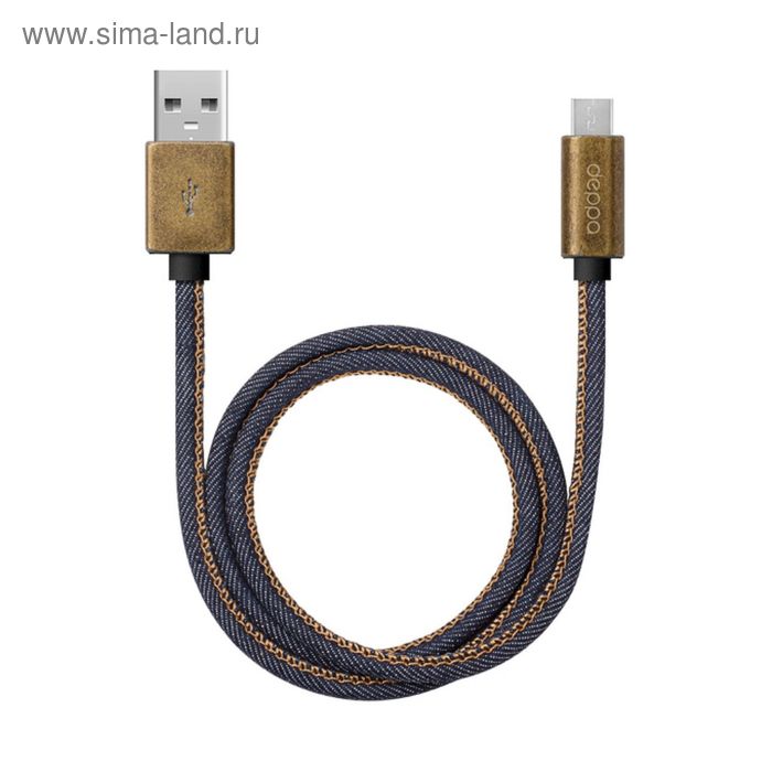Кабель Deppa (72276) USB - micro USB, синий 1,2 м джинса
