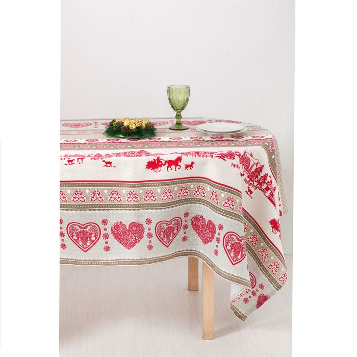 Скатерть "Доляна" НГ Деревня 150х200 см, 100% хлопок, рогожка, 164 г/м²