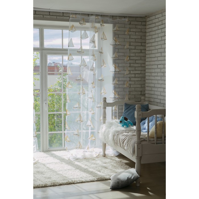 Тюль "Этель" в детскую Регата без утяжелителя, ширина 250 см, высота 270 см