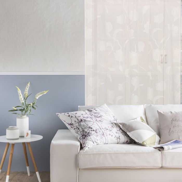 Тюль "Этель" Цветочная иллюзия (белый) без утяжелителя, ширина 135 см, высота 270 см