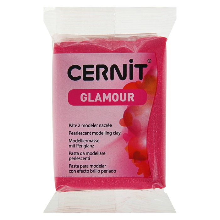 Полимерная глина запекаемая, Cernit Glamour, 56 г, карминовая, №420