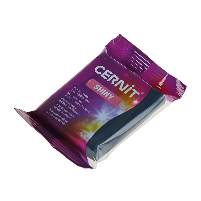 Полимерная глина запекаемая Cernit Shiny, 56 г, с эффектом слюды синий космос, №276