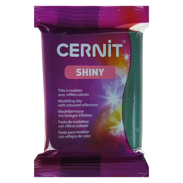 Полимерная глина запекаемая, Cernit Shiny, 56 г, с эффектом слюды, зелёная утиная, №630