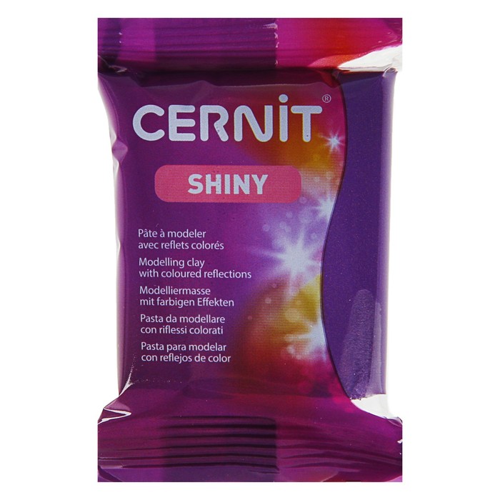 Полимерная глина запекаемая, Cernit Shiny, 56 г, с эффектом слюды, фиолетовая, №900
