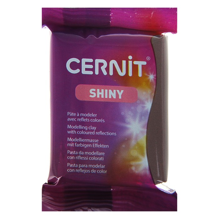 Полимерная глина запекаемая, Cernit Shiny, 56 г, с эффектом слюды, пурпурная, №962