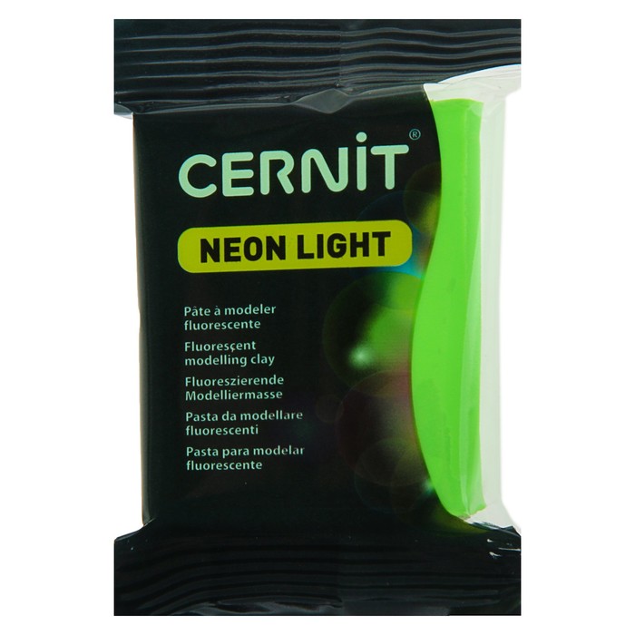 Полимерная глина запекаемая, Cernit Neon, 56 г, зелёная, №600