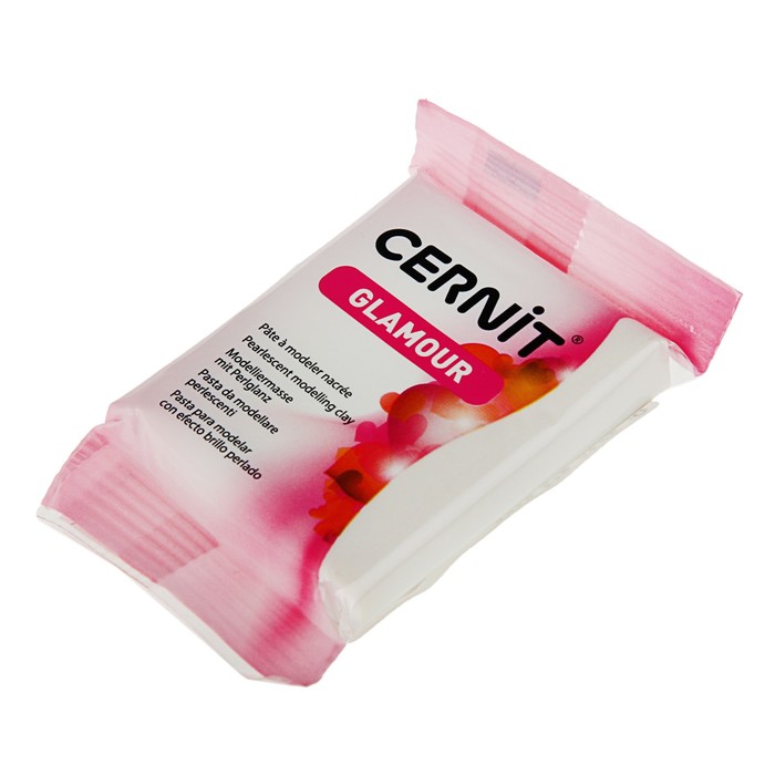 Полимерная глина запекаемая, Cernit Glamour Pearl, 56 г, белая, №010