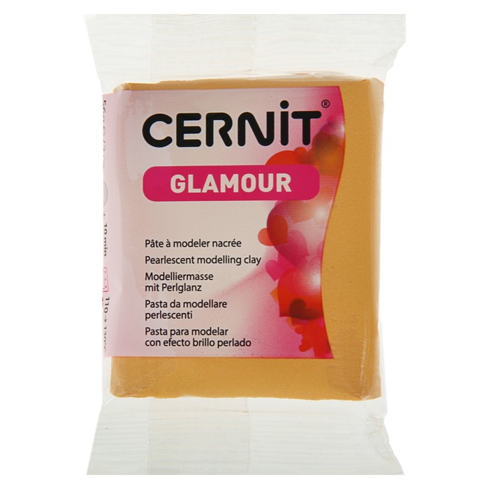 Полимерная глина запекаемая, Cernit Glamour Metallic , 56 г, золотая, №050