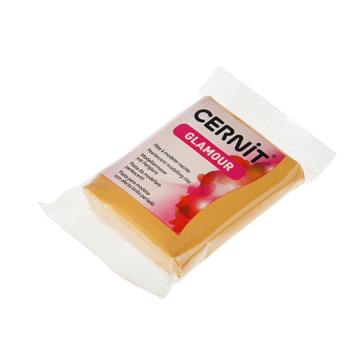 Полимерная глина запекаемая, Cernit Glamour Metallic , 56 г, золотая, №050