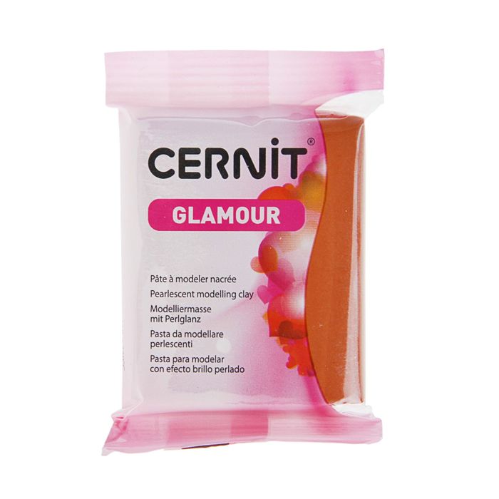 Полимерная глина запекаемая, Cernit Glamour Metallic, 56 г, медь, №057