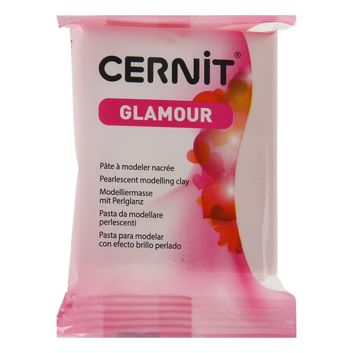 Полимерная глина запекаемая, Cernit Glamour Pearl, 56 г, розовая, №425