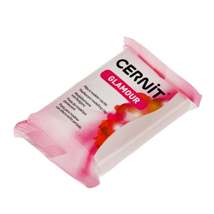 Полимерная глина запекаемая, Cernit Glamour Pearl, 56 г, розовая, №425