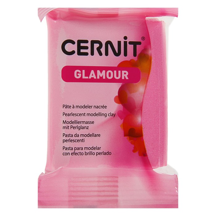 Полимерная глина запекаемая, Cernit Glamour Pearl, 56 г, ярко-розовая, №922