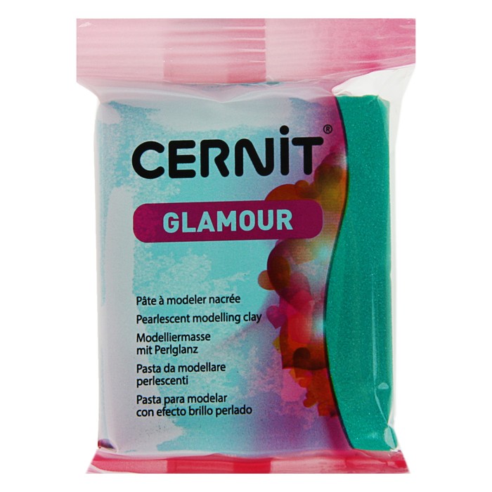 Полимерная глина запекаемая, Cernit Glamour, 56 г, зелёная, №600