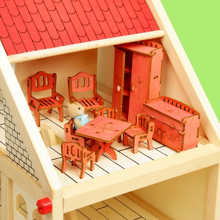 Набор кукольной мебели с гравировкой "Гостиная", цвет МИКС