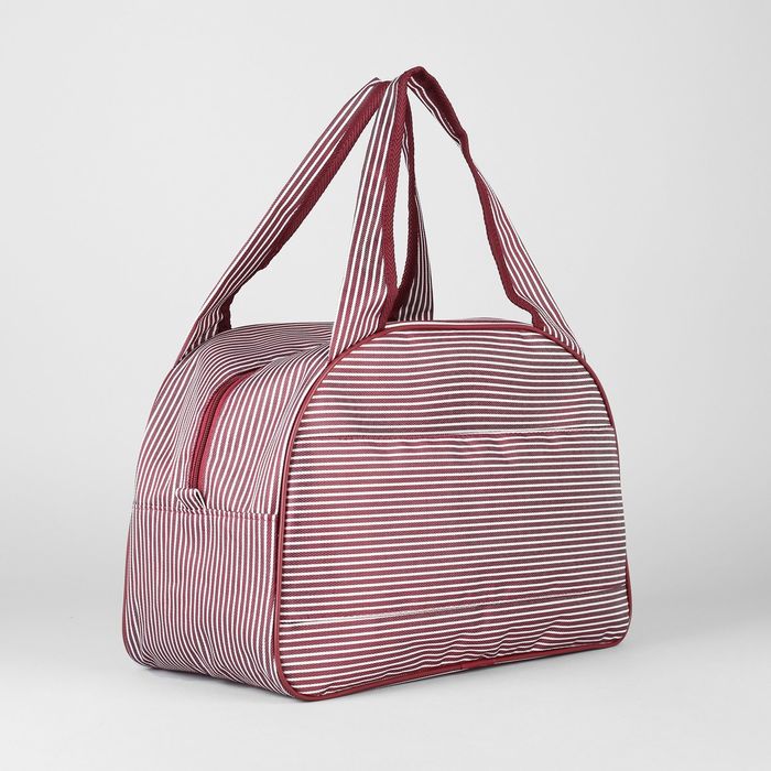 Сумка дорожная на молнии, 1 отдел, держатель для чемодана, цвет белый/бордовый