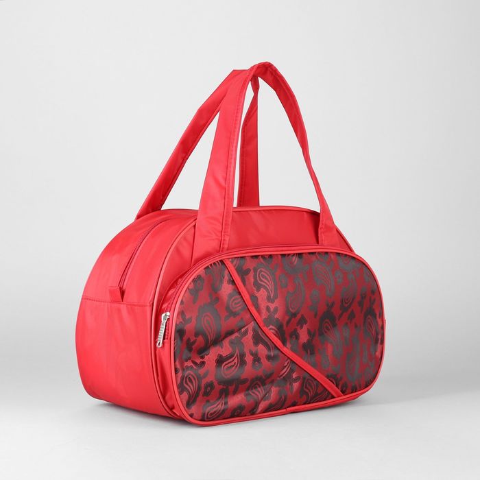 Сумка дорожная на молнии, 1 отдел, наружный карман, цвет красный