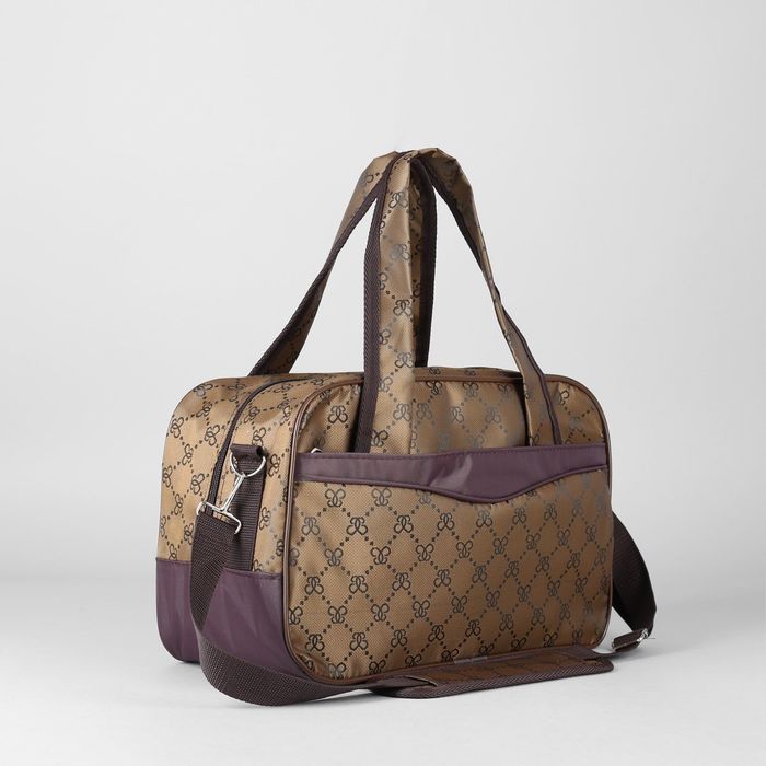 Сумка дорожная на молнии, 1 отдел, 2 наружных кармана, ремень, цвет коричневый