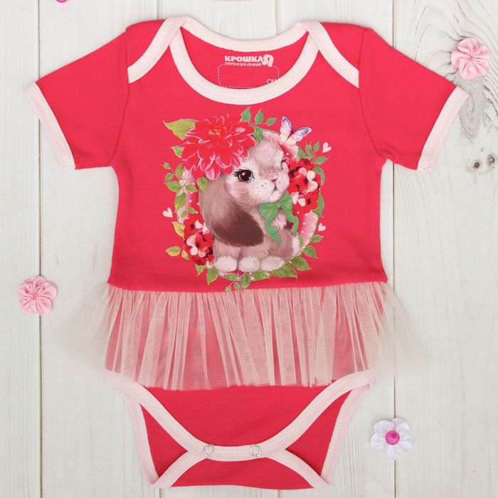 Боди детское "Зайка", рост 62-68 см, 3-6 мес (22 р-р)