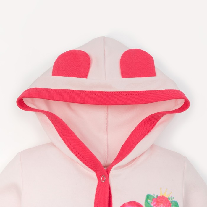 Комбинезон детский с капюшоном "Зайка", рост 62-68 см, 3-6 мес (22 р-р)