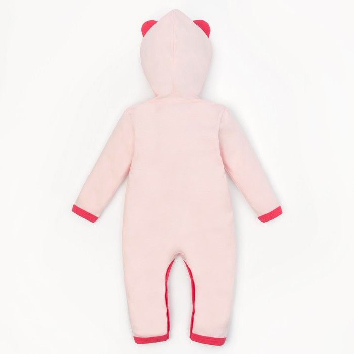 Комбинезон детский с капюшоном "Зайка", рост 62-68 см, 3-6 мес (22 р-р)