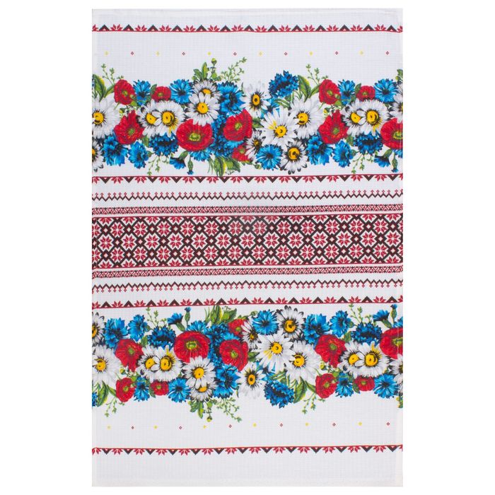 Полотенце "Доляна" Букет 50*70 см с петелькой, 100% хл, ваф.полотно