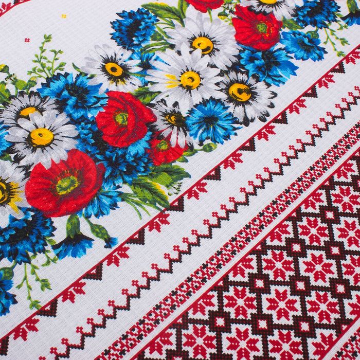 Полотенце "Доляна" Букет 50*70 см с петелькой, 100% хл, ваф.полотно