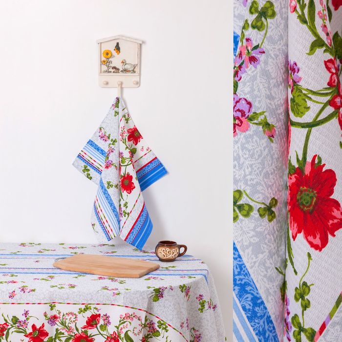 Полотенце "Доляна" Лилии 50*70 см с петелькой, 100% хл, ваф.полотно