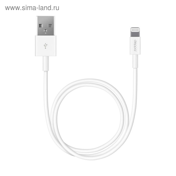 Кабель Deppa (72223) Apple 8-pin, iPhone 5/6/7, белый, 2 м кабель deppa 72223 2 м белый