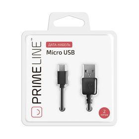 

Кабель Prime Line (7208) USB-micro, USB черный, 2 метра