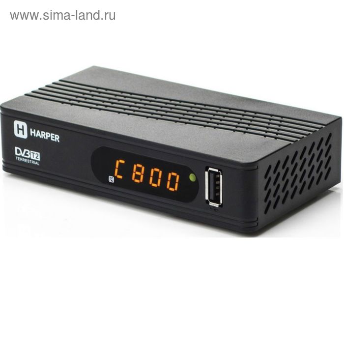 Приставка для цифрового ТВ Harper HDT2-1514, FullHD, DVB-T2, HDMI, RCA, USB, черная приставка для цифрового тв barton th 563 fullhd dvb t2 hdmi usb чёрная