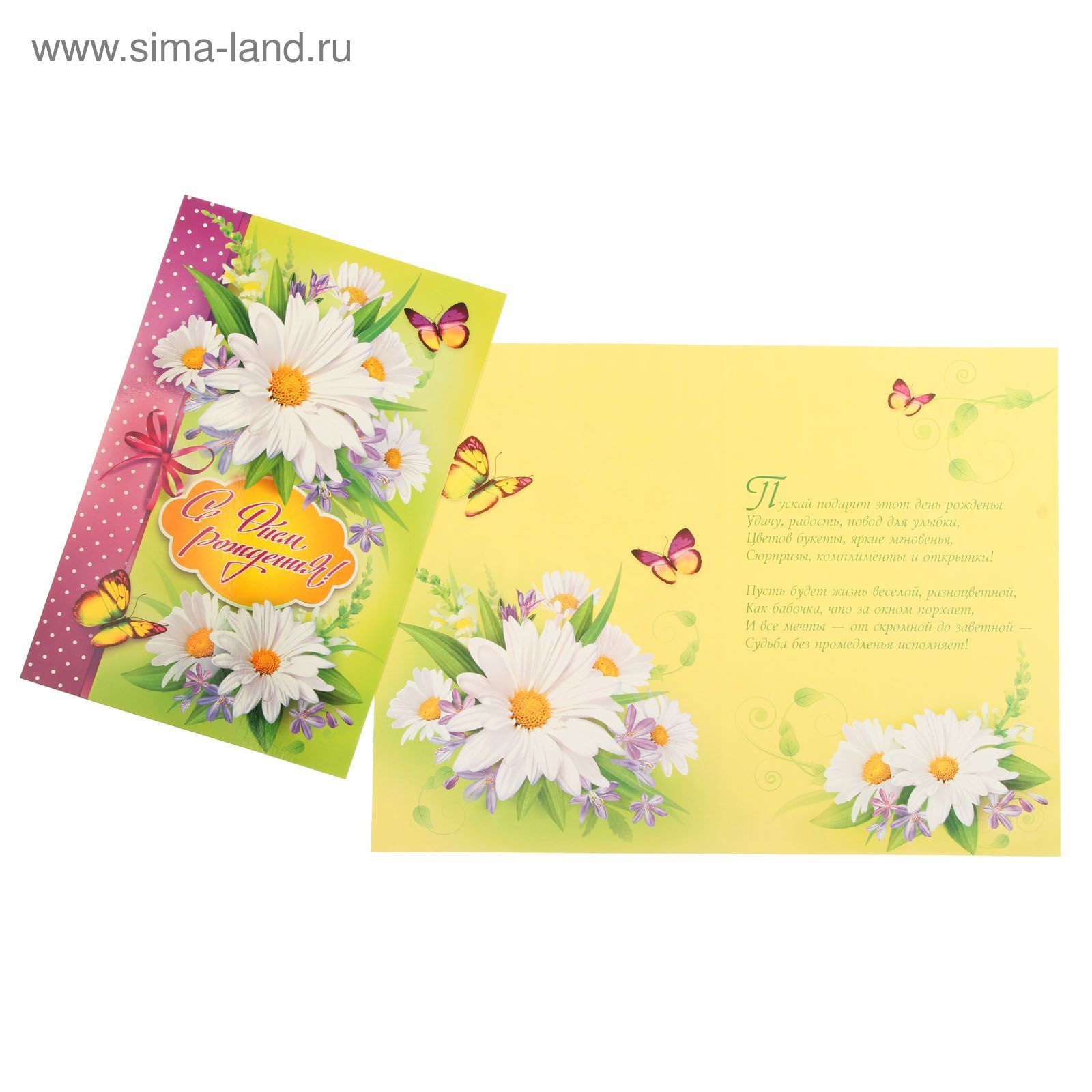 Otkrytka S Dnem Rozhdeniya Romashki A4 2639029 Kupit Po Cene
