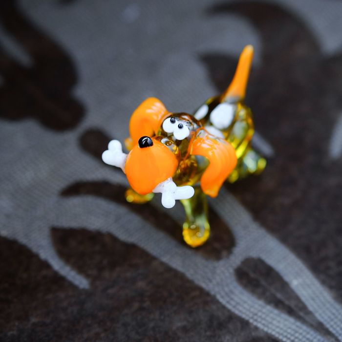 Сувенир из стекла миди "Собака", микс, 6 х 3 х 5 см