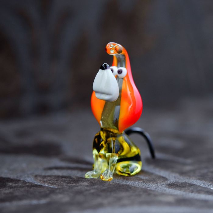 Сувенир из стекла миди "Собака Дружок", микс, 4,5 х 3,5 х 6,5 см
