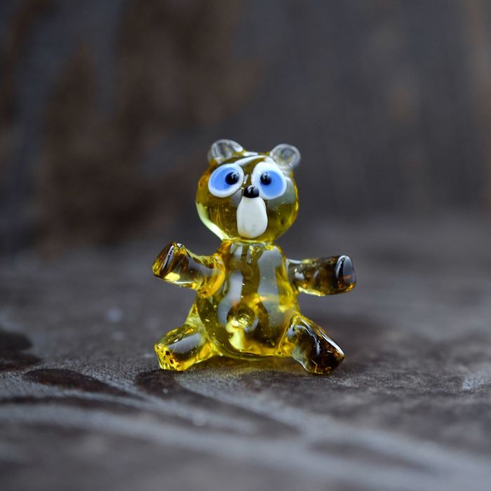 Сувенир из стекла миди "Медведь", микс, 5 х 4 х 3,5 см