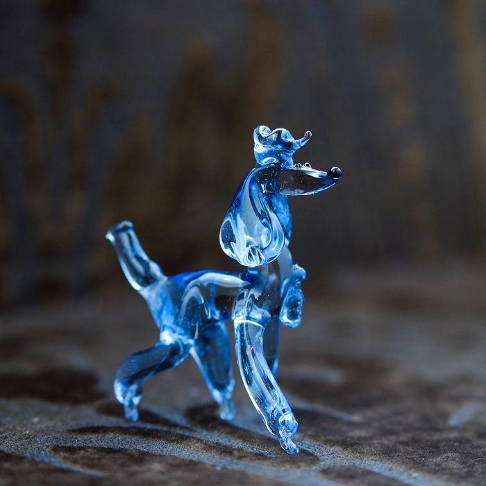 Сувенир из стекла миди "Пудель", микс, 7 х 3,5 х 8 см