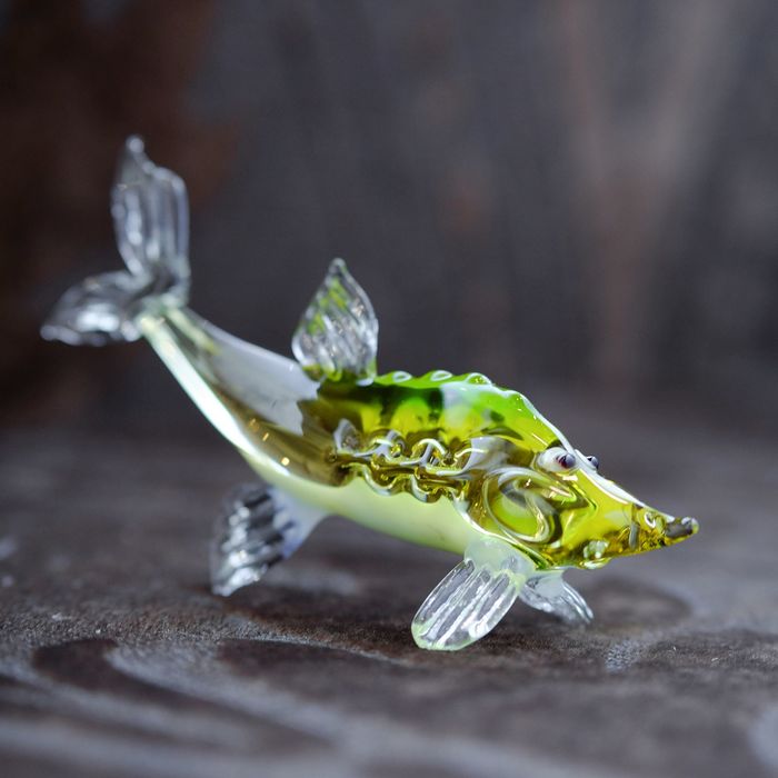 Сувенир из стекла миди "Осётр", 10,5 х 5,5 х 3 см