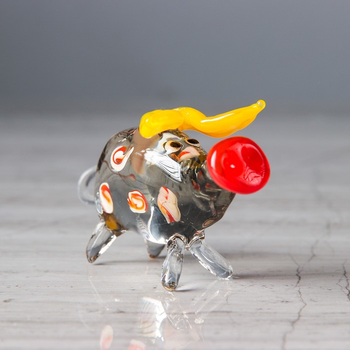 Сувенир из стекла миди "Хрюшка", 6,5 х 2 х 4 см